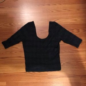 Hollister Navy Blue Knitted Crop Top